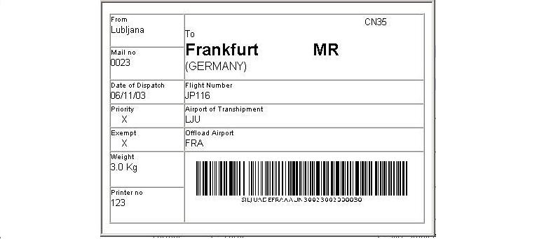 CN35 Standard bar Code