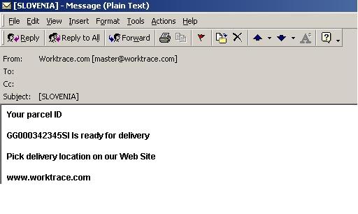 E*Mail Alert message